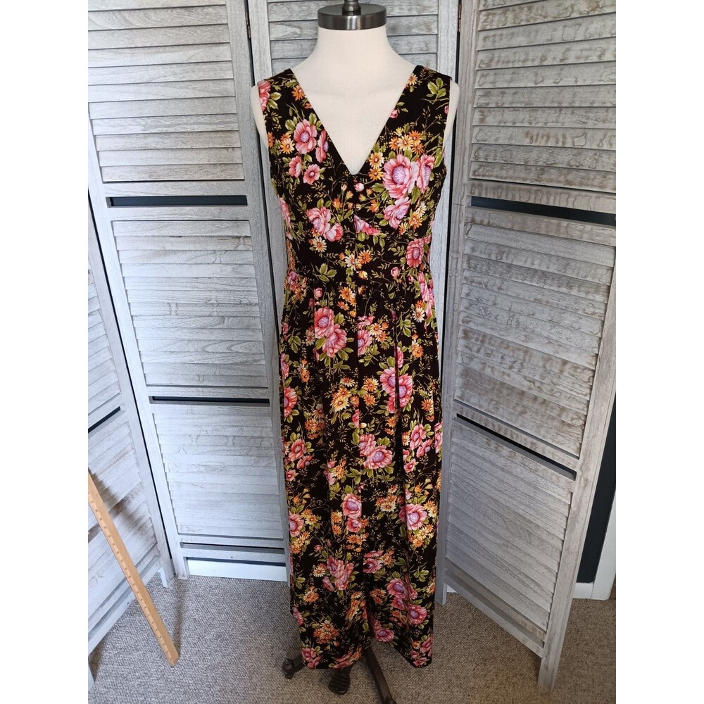 Vintage Sears Hawaiian Fashions Maxi Tank Dress Floral EUC 1960/70s